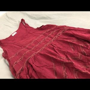 free people maroon trapeze dress/slip